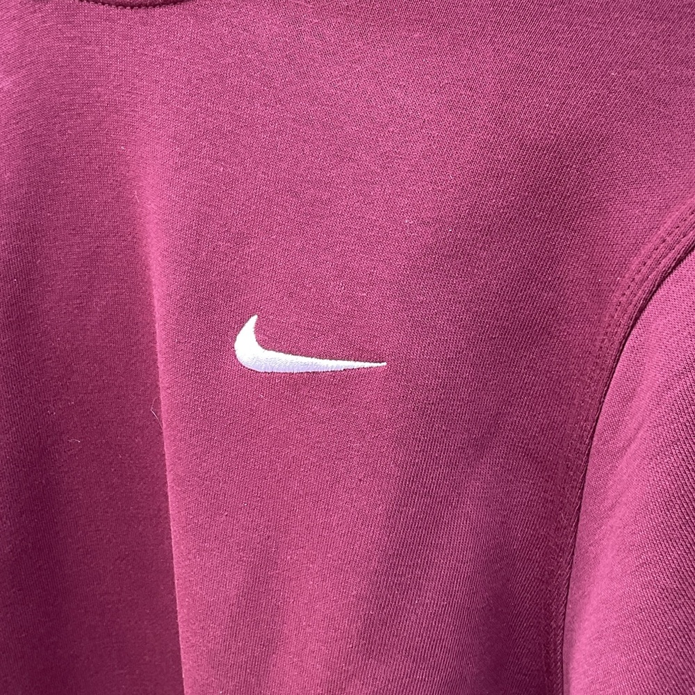 Nike Burgundy Hoodie with White Swoosh. Men’s size Medium. Preowned like new - Picture 2 of 6